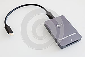 cfexpress memory card reader isolated on white background.