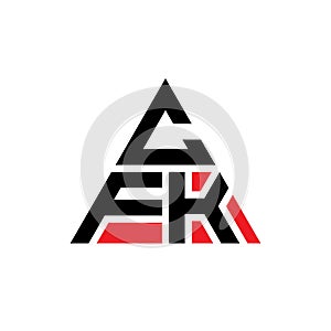 CFK triangle letter logo design with triangle shape. CFK triangle logo design monogram. CFK triangle vector logo template with red