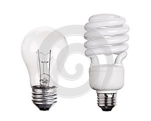 CFL Fluorescent Light Bulb isolated on white