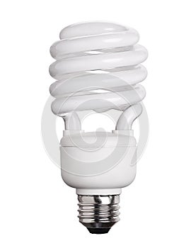 CFL Fluorescent Light Bulb isolated on white photo