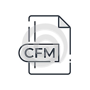 CFM File Format Icon. CFM extension line icon