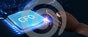 CFO - digital technology concept. Business, Technology, Internet and network concept