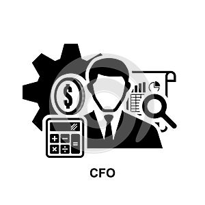 CFO icon. Chief financial officer isolated on background