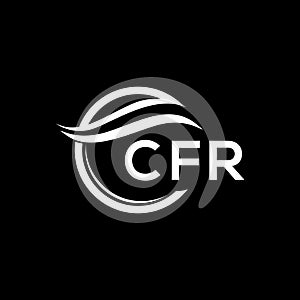 CFR letter logo design on black background. CFR creative circle letter logo concept. CFR letter design
