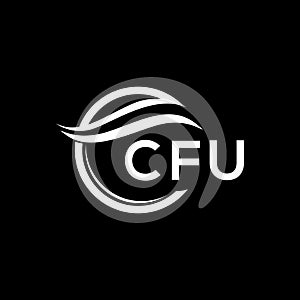 CFU letter logo design on black background. CFU creative circle letter logo concept. CFU letter design