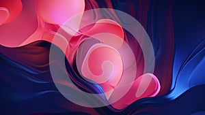 cg abstract motion background with pink hearts waving on blue aqua background valentines day love concept loop