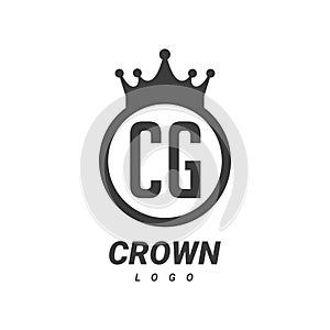 CG C G Letter Logo Design with Circular Crown