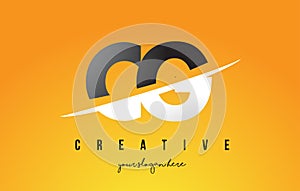 CG C G Letter Modern Logo Design with Yellow Background and Swoosh.