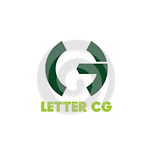 Cg circle geometric logo vector
