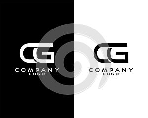 Cg, gc modern letter logo design with white and black color that can be used for business company.