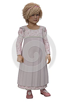 CG Girl in Regency style costume Isolated