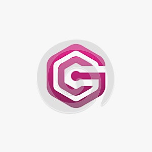 CG Hexagon Logo. Letter G Icon