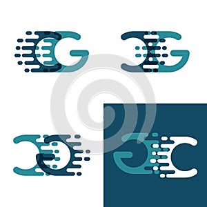 CG letters logo with accent speed in light green and dark blue