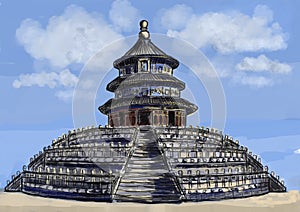 Cg painting Temple of Heaven