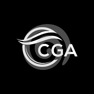 CGA letter logo design on black background. CGA creative circle letter logo concept. CGA letter design