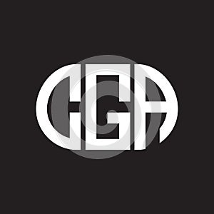 CGA letter logo design on black background. CGA creative initials letter logo concept. CGA letter design