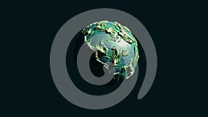Cgi 3D globe animation planet Earth