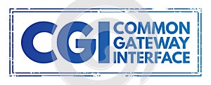 CGI Common Gateway Interface - provides the middleware between www servers and external databases and information sources, acronym photo