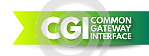 CGI Common Gateway Interface - provides the middleware between www servers and external databases and information sources, acronym photo