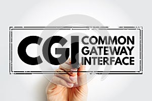 CGI Common Gateway Interface - provides the middleware between www servers and external databases and information sources, acronym photo