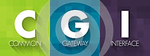 CGI Common Gateway Interface - provides the middleware between www servers and external databases and information sources, acronym photo