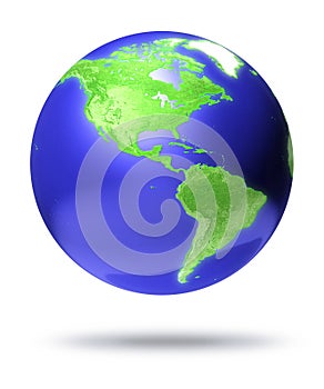 CGI earth globe with America focus