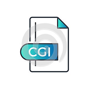 CGI File Format Icon. CGI extension gradiant icon