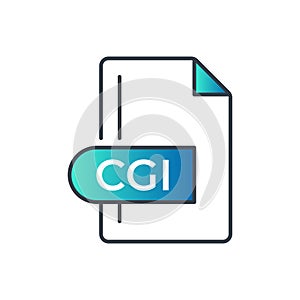 CGI File Format Icon. CGI extension gradiant icon photo