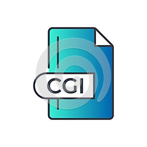 CGI File Format Icon. CGI extension gradiant icon photo