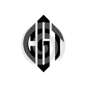 CGT circle letter logo design with circle and ellipse shape. CGT ellipse letters with typographic style. The three initials form a