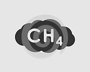 Symbol cloud CH4 graphic icon