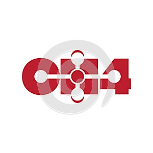 Ch4 methane logo wordmark template photo