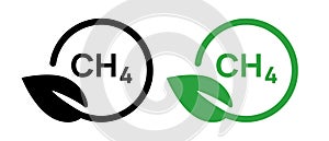 CH4 methane green bio gas natural symbol icon