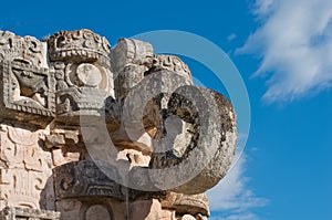 Chaac statue in Kabah, Yucatan, Mexico photo