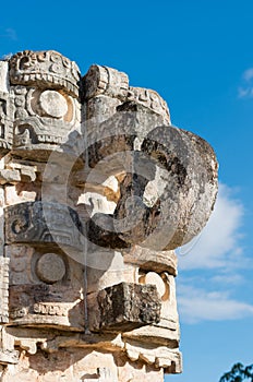 Chaac statue in Palace of the Masks in Kabah, Yucatan, Mexico