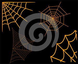 Spider Orange Objects Signs Symbols Vector Illustration