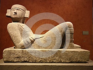 The Chac Mool is a sculpture with altar function, located in the National Museum of Anthropology in Mexico City. photo