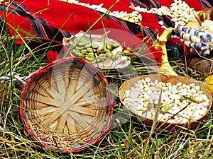 Chacana is an aboriginal ritual of indigenous peoples of Andes.