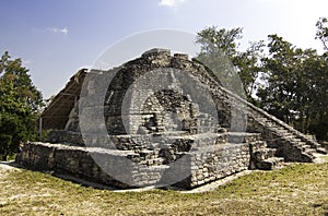 Chacchoben Mayan Temple near Costa Maya Mexico photo