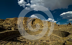 Chaco Canyon, Indian Ruins, at sunset