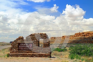 Chaco Culture National Historical Park Entrance Sign, New Mexico, USA