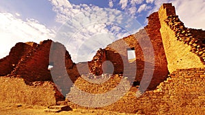 Chaco Culture National Historical Park Time Lapse Pueblo Bonito Native American Ruins Sunset New Mexico Southwest USA