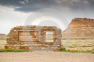 Chaco Culture National Historical Park Welcomig Sign
