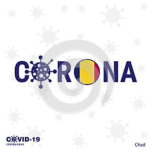 Chad Coronavirus Typography. COVID-19 country banner