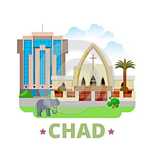 Chad country design template Flat cartoon style we
