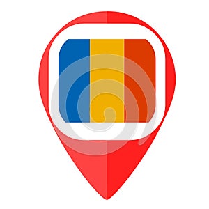 Chad flag pin marker locator country