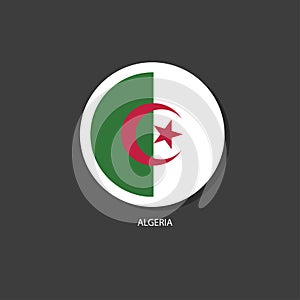 Algeria flag vector circle shape