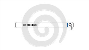 Chad laws in search animation. Internet browser searching