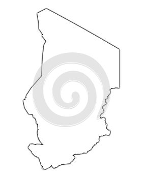 Chad outline map photo