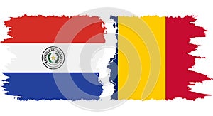 Chad and Paraguay grunge flags connection vector